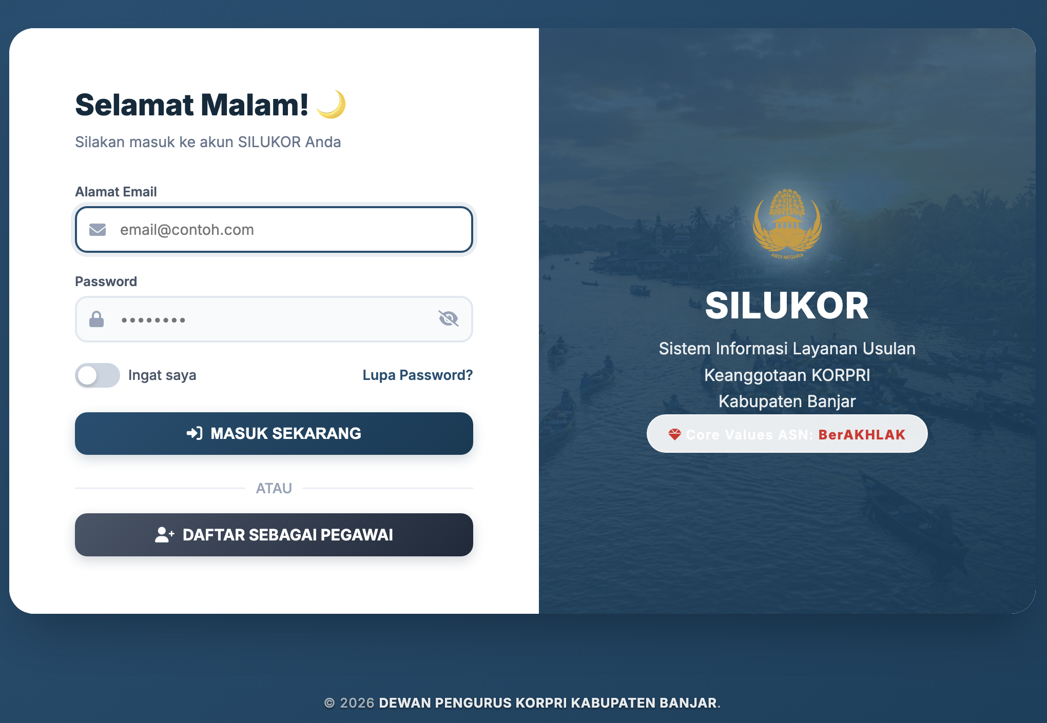 SILUKOR SISTEM INFORMASI LAYANAN USULAN KEANGGOTAAN KORPRI Screenshot